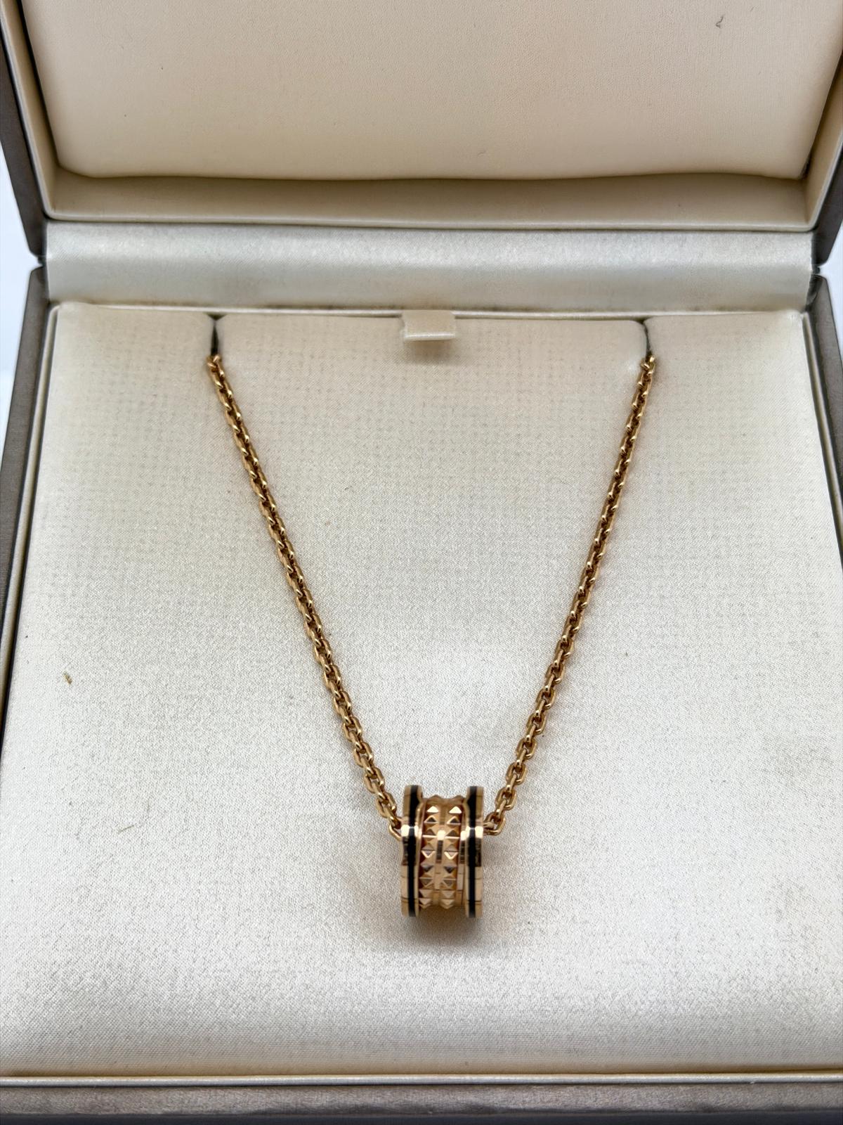 BVLGARI Luanda Cash Pendant Necklace 18K Rose Gold 