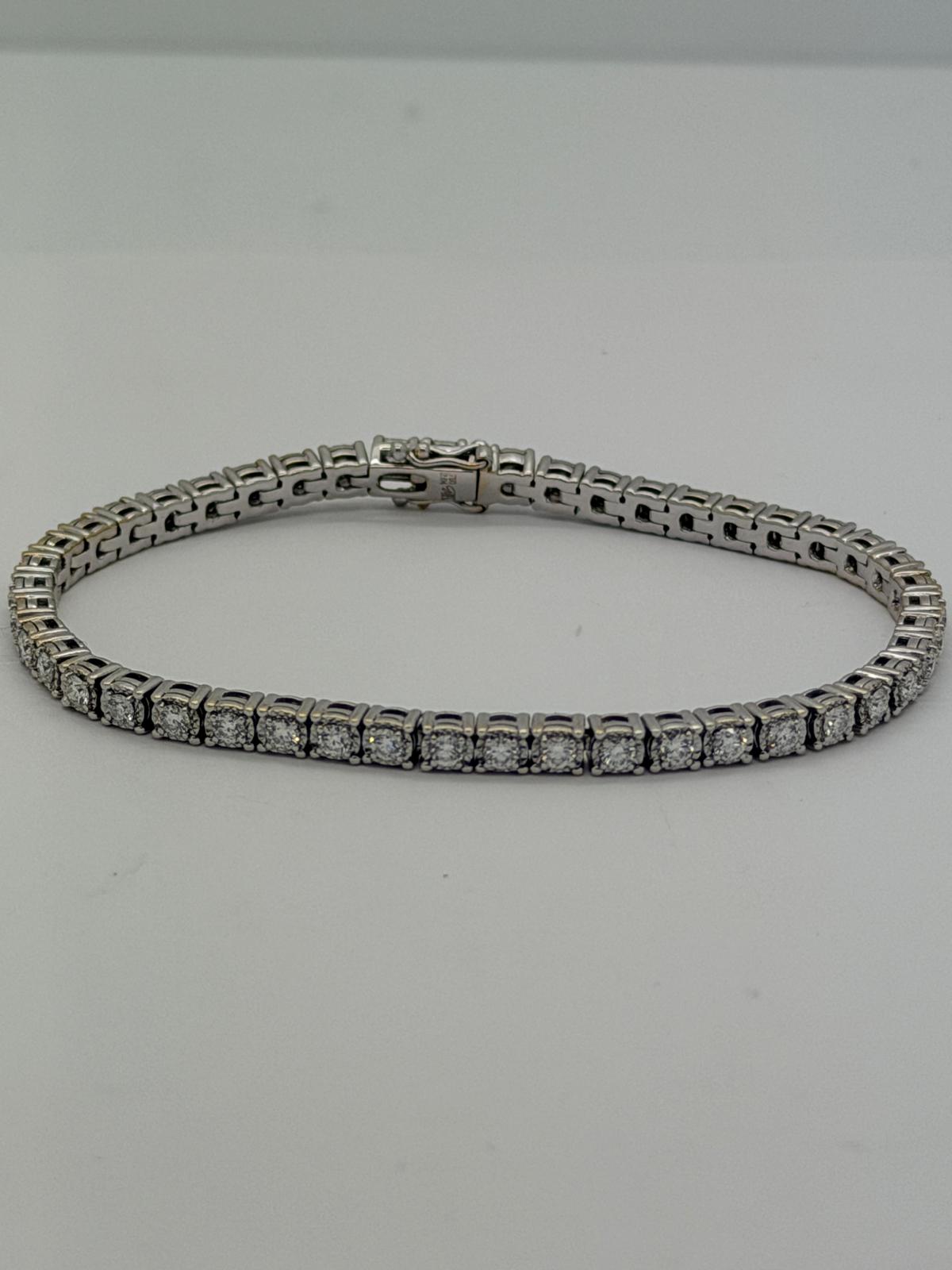 Tennis Diamond Bracelet 18K White Gold 