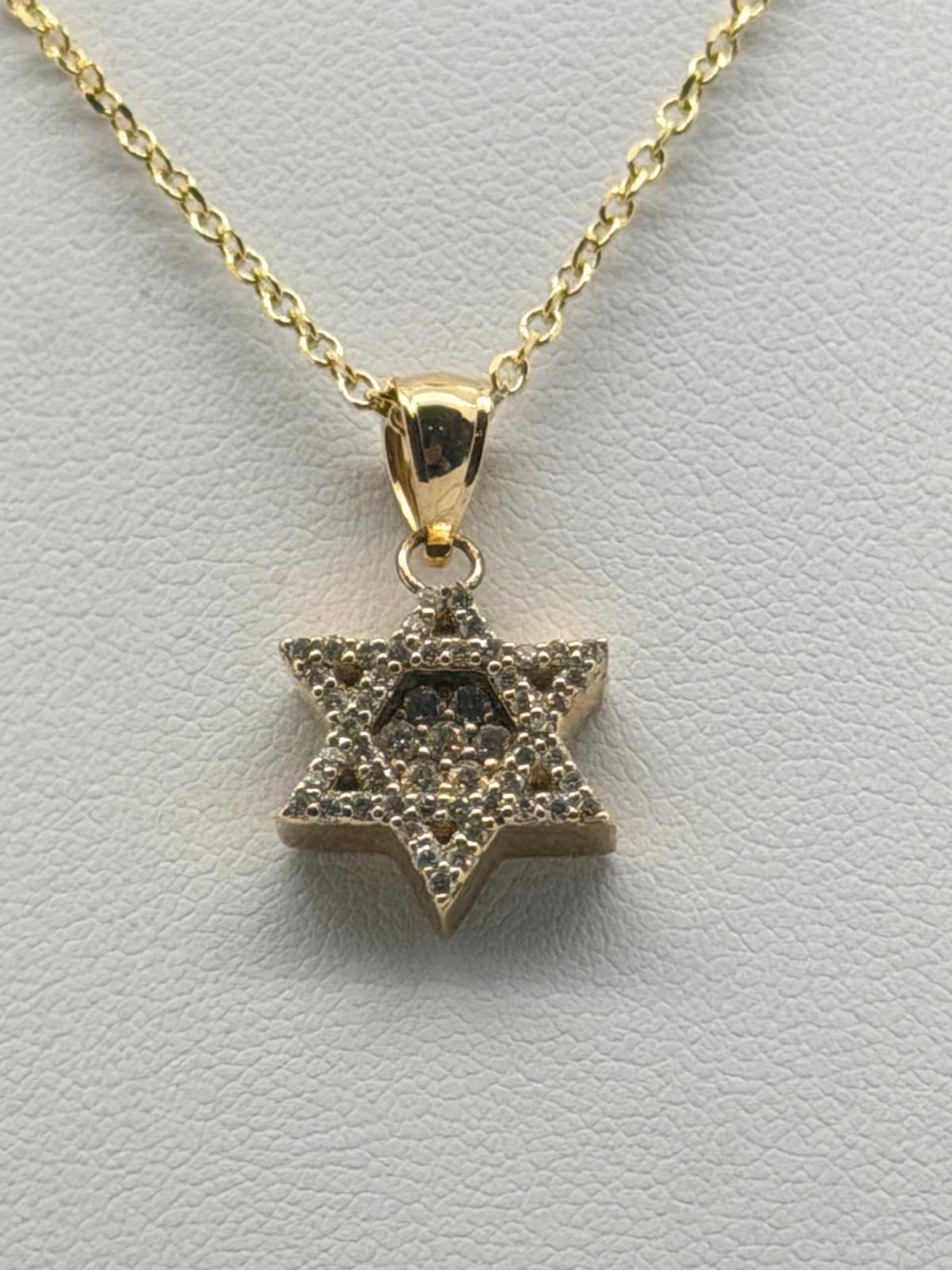 Diamond Star Pendant Necklace 14K Yellow Gold SOLD