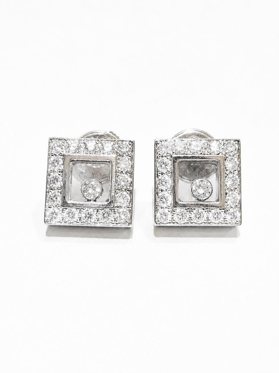 Happy Diamonds Chopard Square Earrings18K