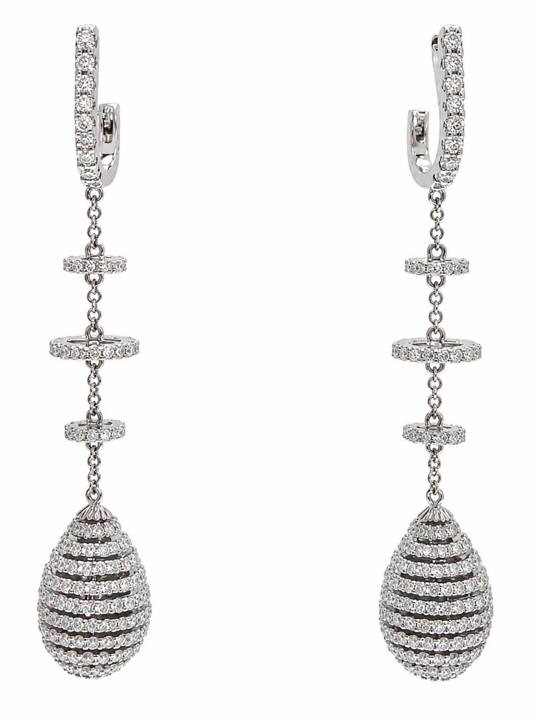 Drop Diamond Earrings 18k white gold