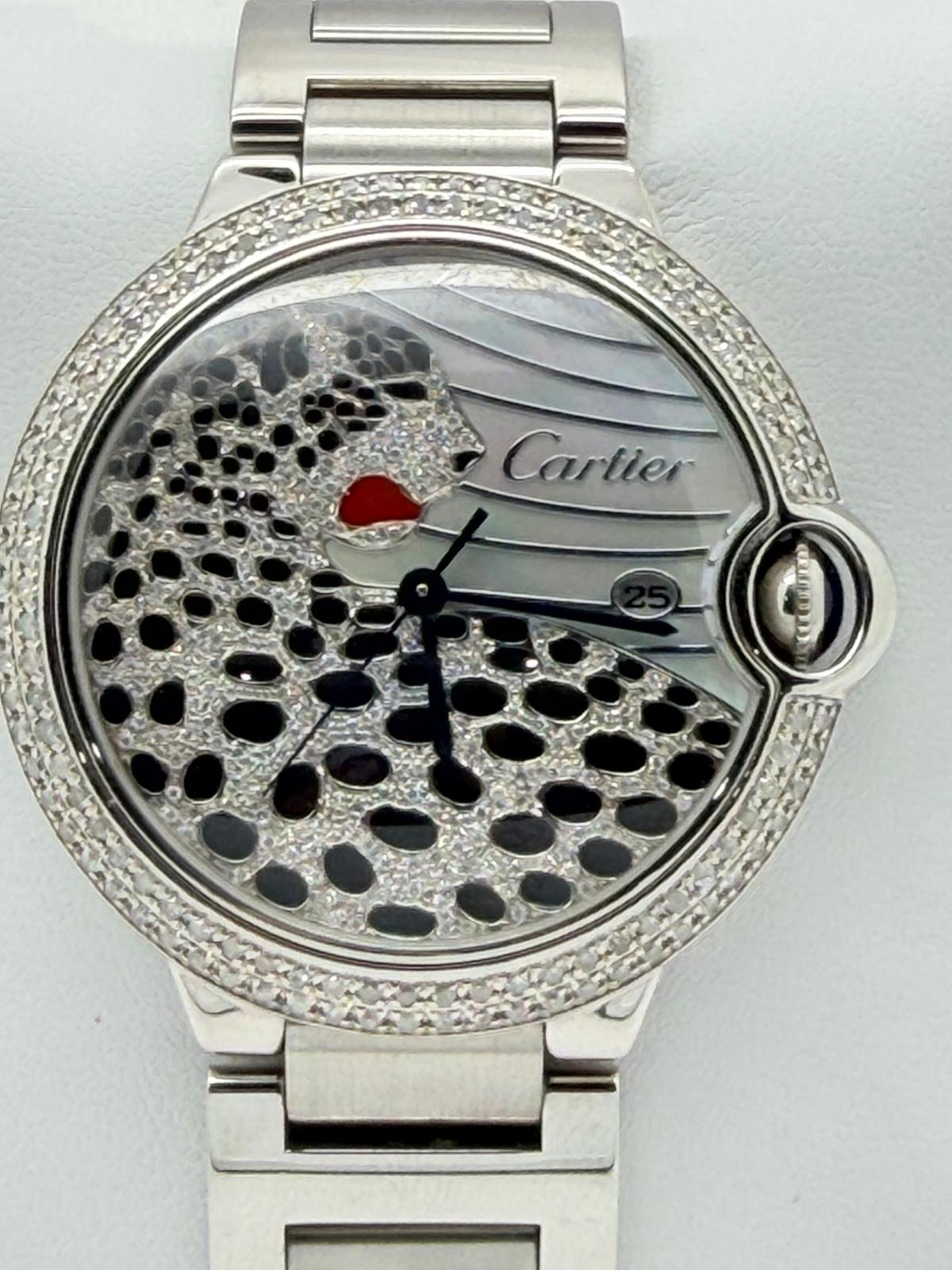 Catier Ballon Blue 42 mm Diamond Panthere Dial 