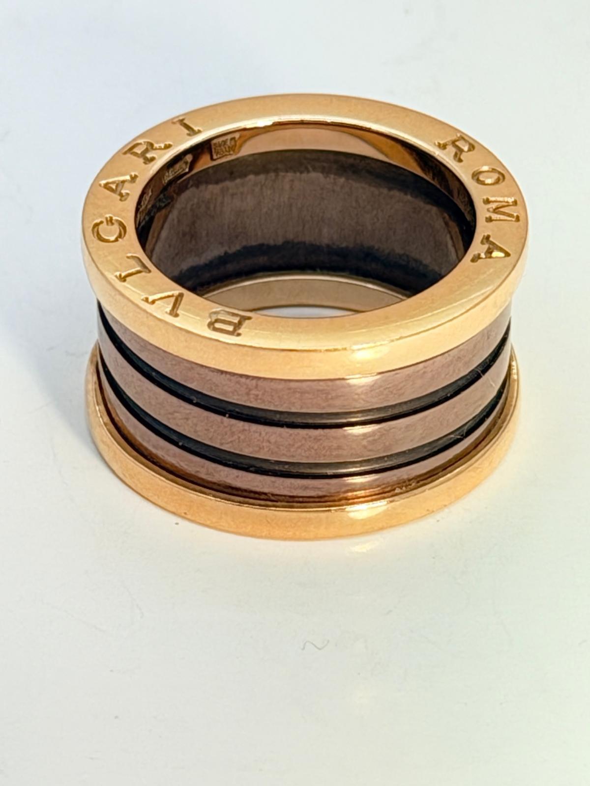 BVLGARI Roma Bronze and Rose Gold Ring  