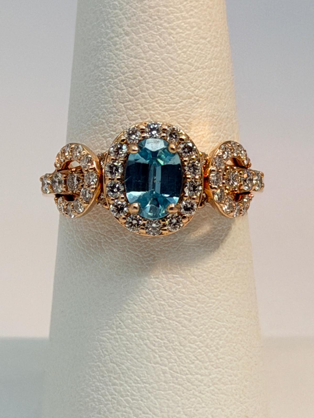 Le Vian Aqua Marine and Diamond Ring 