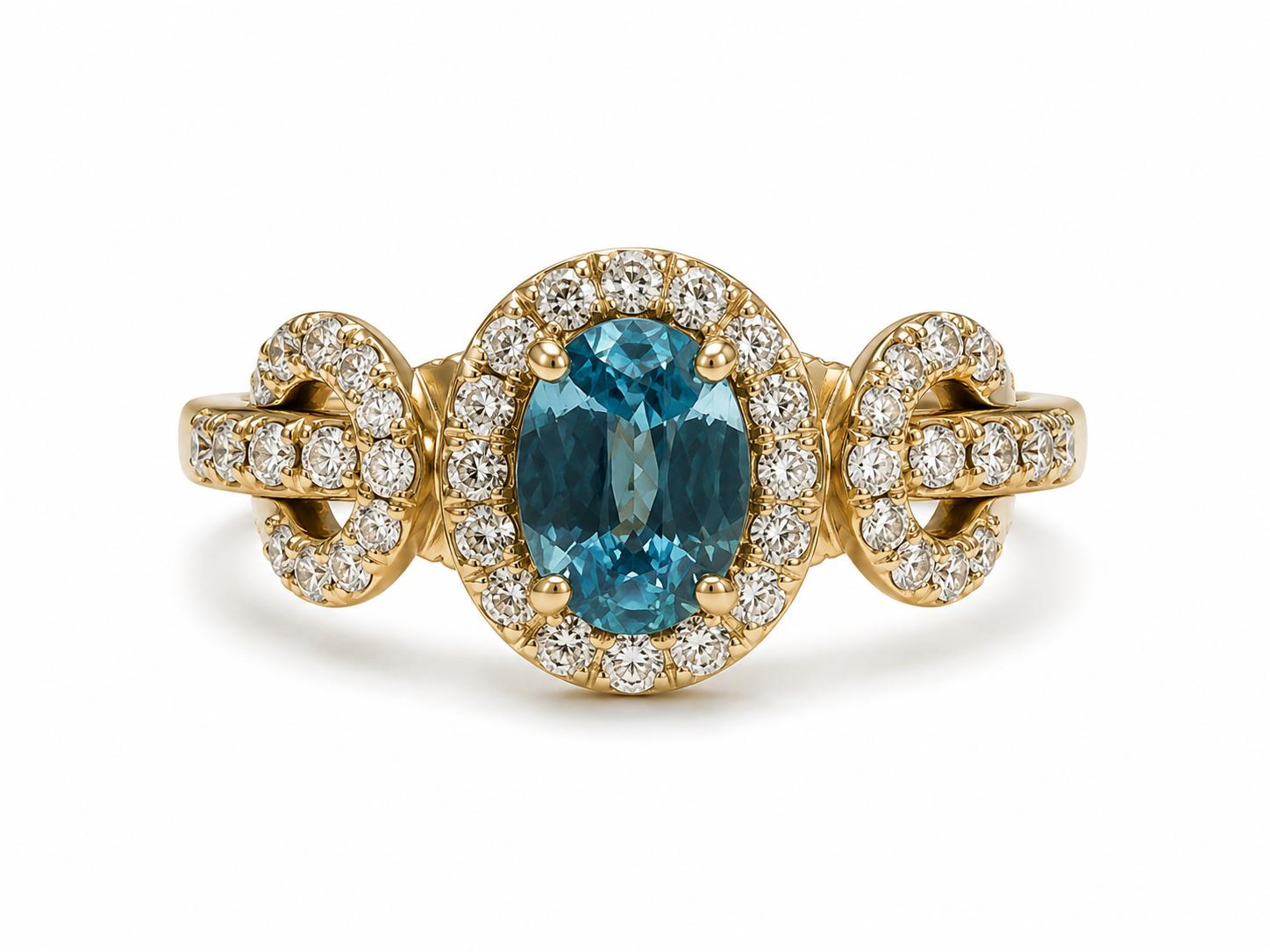 Le Vian Aqua Marine and Diamond Ring 