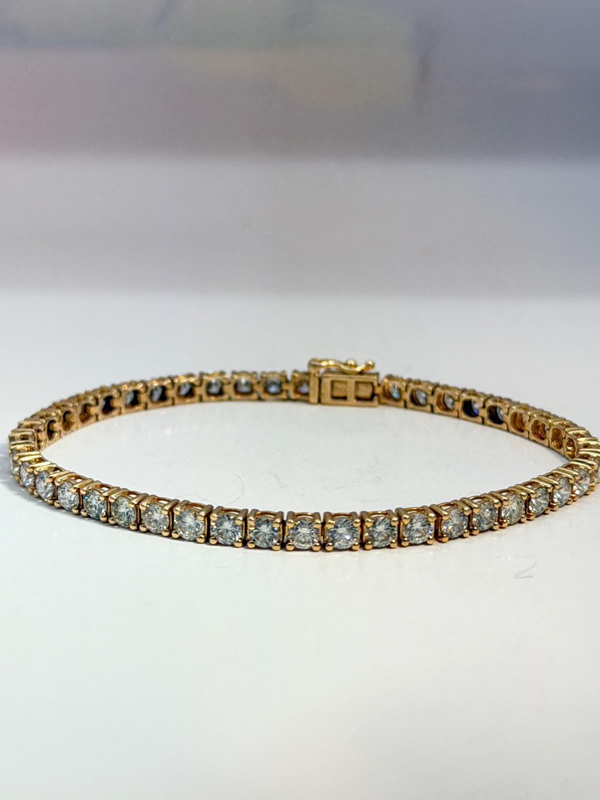 Tennis Diamond Bracelet 14K Yellow Gold SOLD