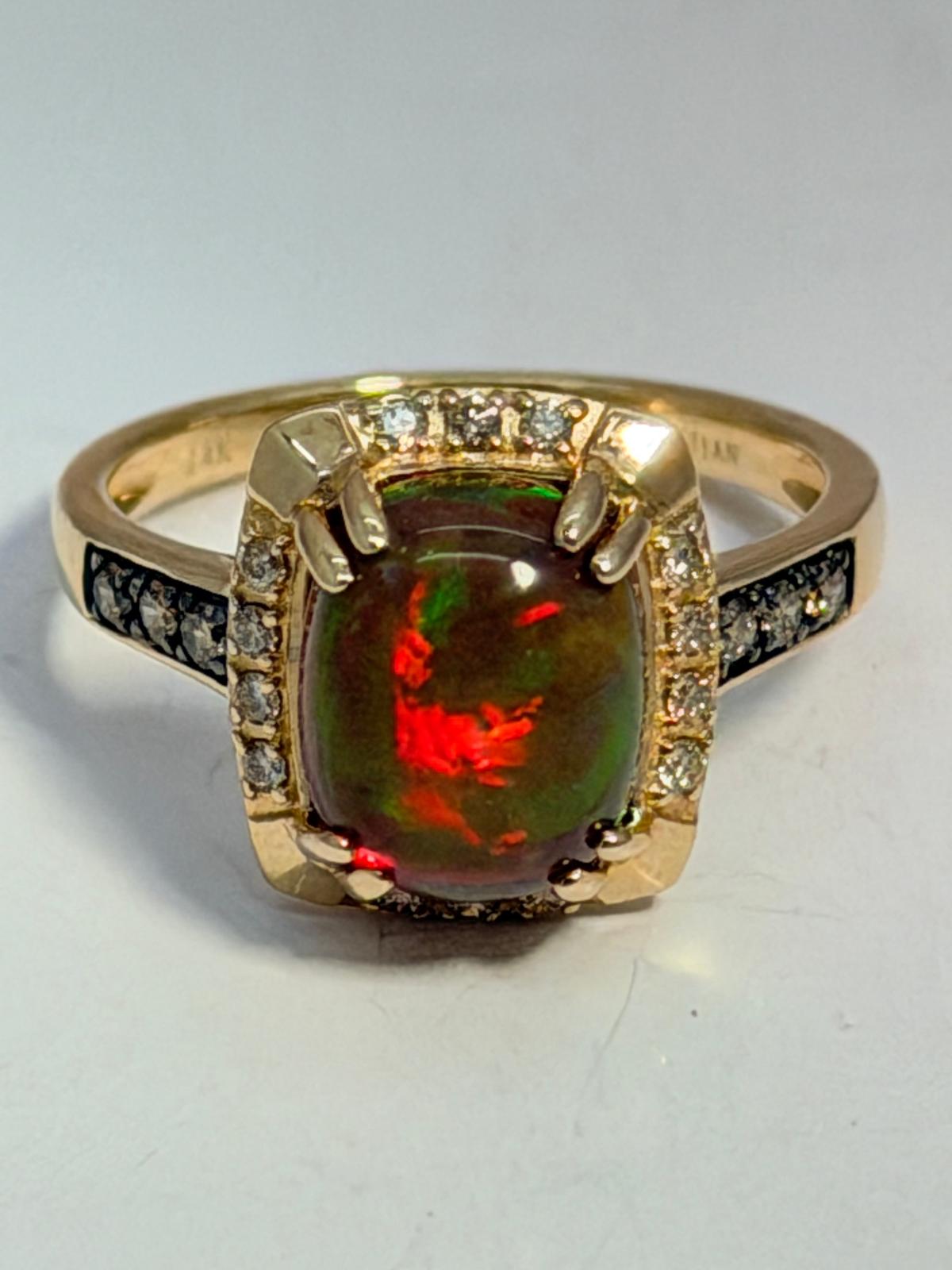 Le Vian Opal and Diamond Ring14K Yellow Gold 