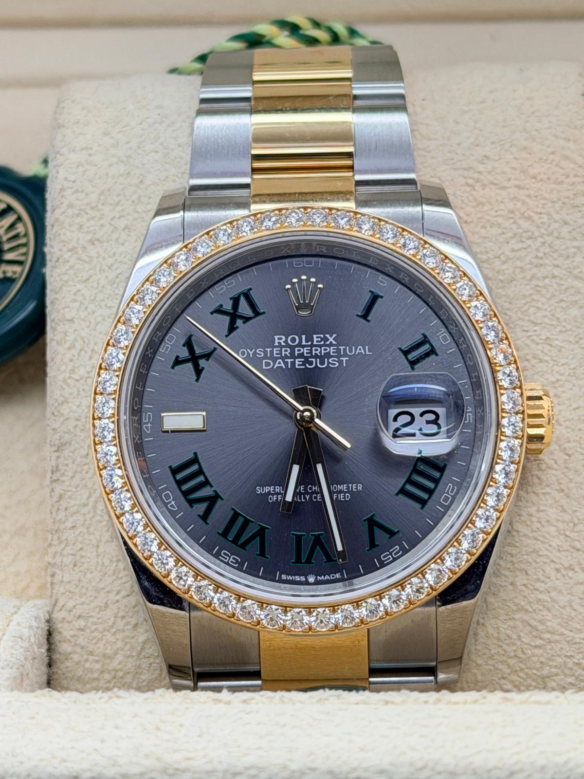 Rolex Wimbledon Date Just, Diamond Bezel, 36 mm