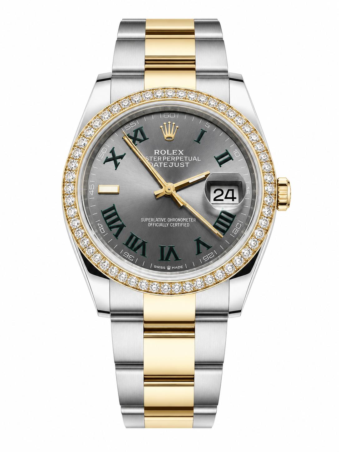 Rolex Wimbledon Date Just, Diamond Bezel, 36 mm SOLD