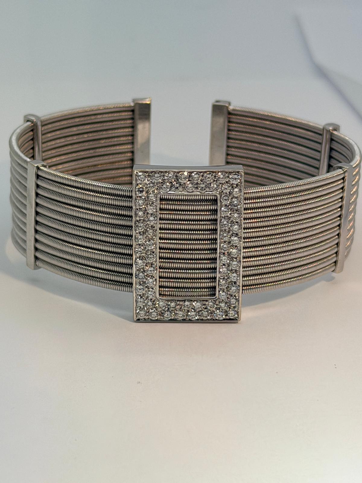  Diamond Cuff 18K White Gold 