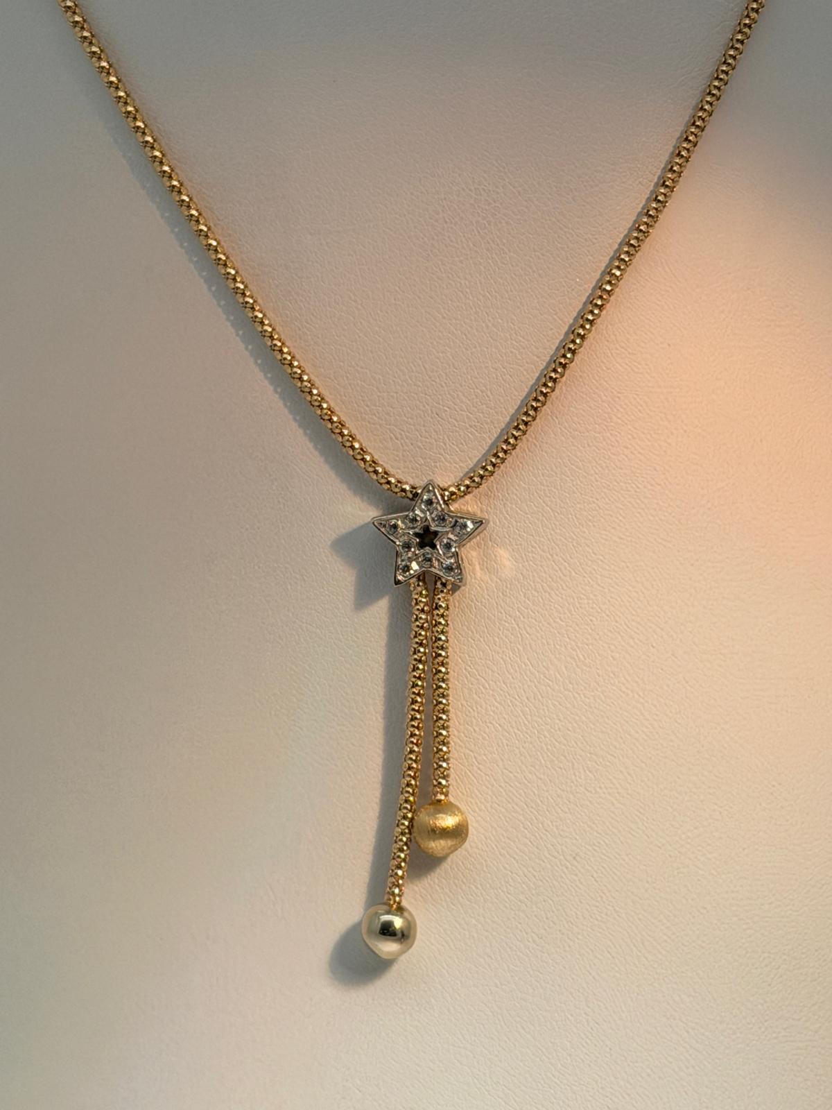 Stylish Star Pendant 14K Yellow Gold 